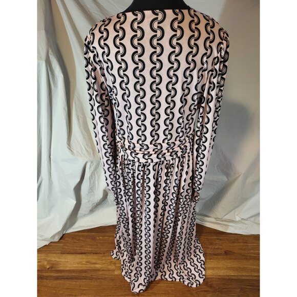 Jolie Moi Size 16 Geometric Pink L/S Dress - Picture 6 of 6